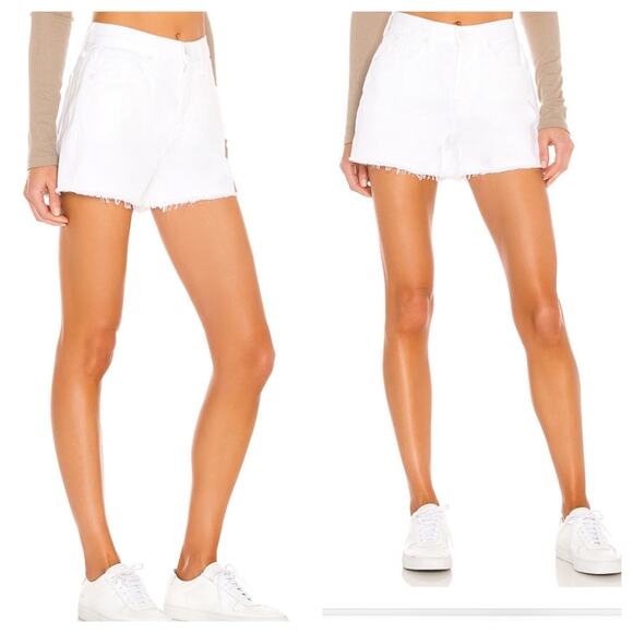 NWT 7 For All Mankind Monroe Revolve Cut Off Denim Shorts Clean White Rigid 32 - Picture 2 of 6